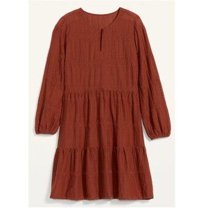Old Navy Embroidered Tiered-Hem Swing Dress
